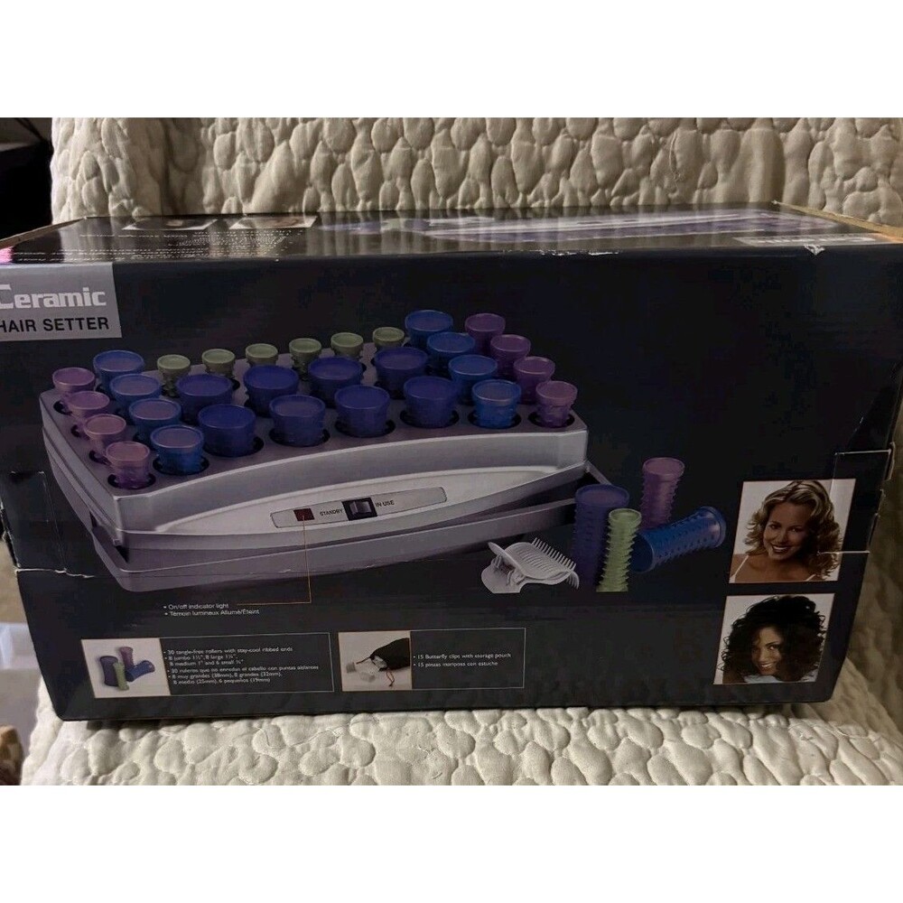 BaBylissPRO Ceramic Hair Setter 30 Roller Set Instant Heat Hot Rollers Tested